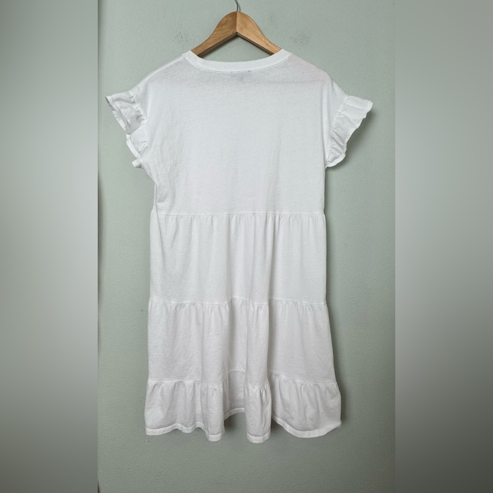 J. CREW Broken-in jersey tiered mini‎ dress in white size medium - Picture 10 of 15
